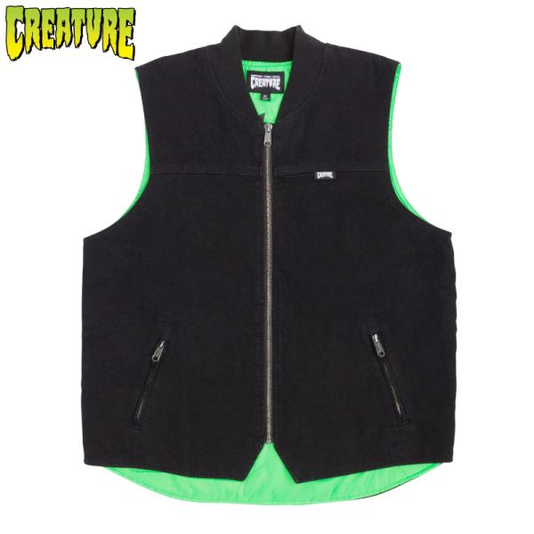 CREATURE クリーチャー ワークベスト 薄中綿ベスト US アメリカモデル CREATURE クリーチャー ワークベスト リブベスト 薄中綿入り 茶