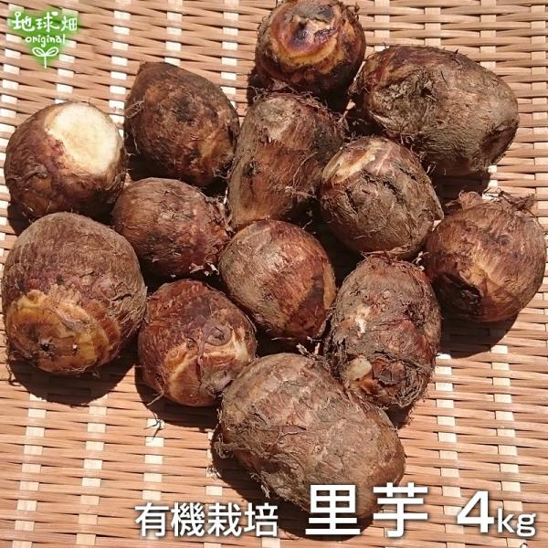 さといも 4kg 有機栽培 里芋 常温便 鹿児島県産 宮崎県産 土付き 1個20〜200g 里いも オーガニック JAS 発送期間〜2月