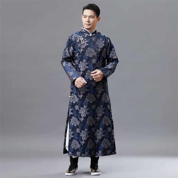 チャイナ服 チャンパオ 長袍 パオ メンズ 男性用 ロング 丈長 中国服 中華服 中国服 エンボス加工 刺繍 薔薇柄 民族衣装 唐装 漢服 送料無料 Buyee Servis Zakupok Tretim Licom Buyee Pokupajte Iz Yaponii