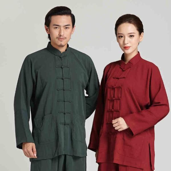 男女兼用の太極拳練習服です。柔らかく快適な麻素材の年間通じて着ていただける太極拳服です。 ※お取り寄せ商品につき、お支払い確定後約7〜10営業日ほどでのお届けとなります。素材 : 麻100%厚さ：適度弾性：適度柔らかさ：適度色 :　ライトブ...