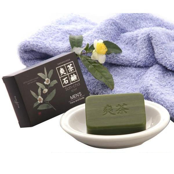 ＭＥＮ’Ｓ 爽茶石鹸 Ｆａｃｅ ａｎｄ ｂｏｄｙ 洗顔石鹸 ボディ石鹸 ボディソープ 男性用 メンズ 日本製