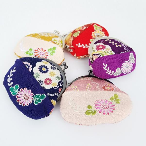 がま口財布 小銭入れ コインケース おしゃれ 菊 がまぐち 花輪結びシリーズ がまぐち(大) 花 小物入れ 薬入れ イヤホン ちりめん細工館