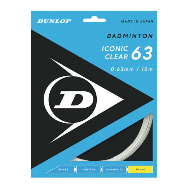 ナイロン系マルチフィラメント。クリアで快適な打球音で、耐久性に優れた高性能ストリング。■品番：DBST00001■商品名：ICONIC CLEAR 63（アイコニック・クリア 63）■カラー：ホワイト(011)■素材：ナイロンマルチ■ゲージ...