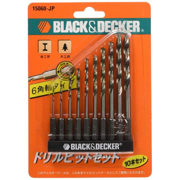 他サイト： ブラックアンドデッカー(BLACK+DECKER) 6角軸ドリルビット 10本 セット DIY 電動工具 穴あけ 締付工具 金属 木材 プラスチの商品画像
