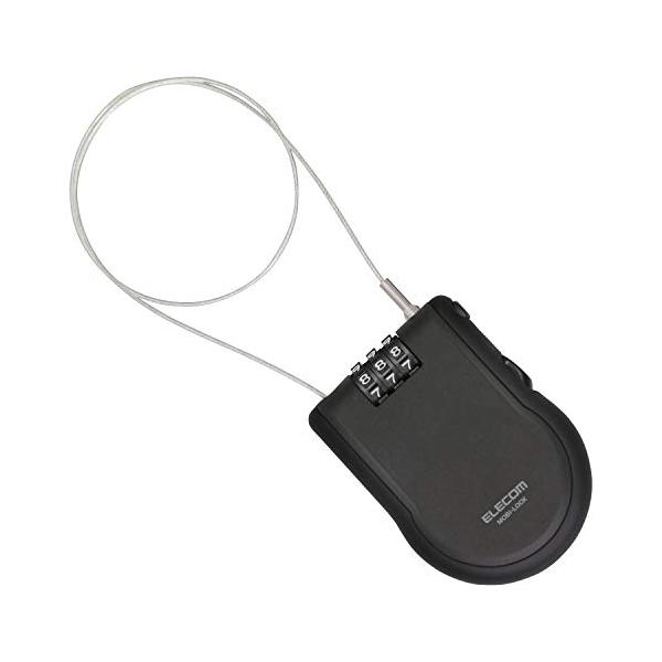 エレコム ワイヤーロック 巻き取り式 ダイヤルロック 1.2ｍ ブラック ESL-ECWR004BK