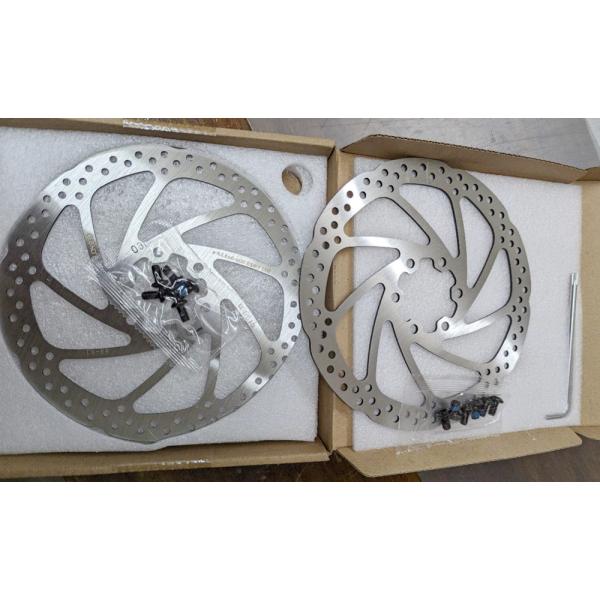 自転車用前後ホイールセット、160mmローター付き 二枚セット 自転車用ブレーキディスク ボルト付 160mm 電動自転車でも