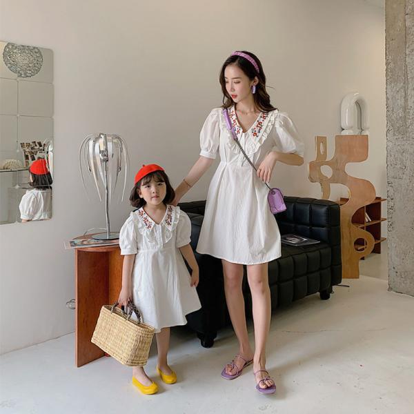 ママ 娘さん 親子お揃い ママとお揃い 娘とペアルック 親子ペア フローラル ワンピース 花柄 半袖 親子服 キッズ プレゼント 女の子 レディース 子供服 800pzxif05 Xone Gg