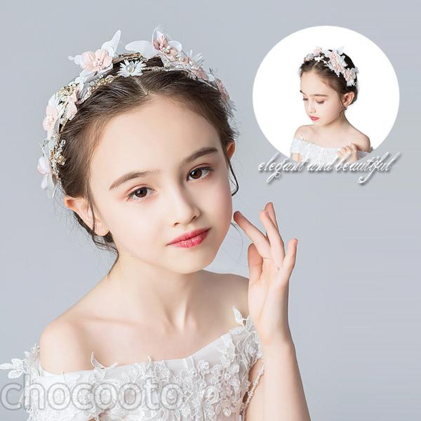 ヘアアクセサリー 手作り 髪飾り 98 Off 子供 ヘッドドレス 女の子 花冠 ピアノ フォーマル 発表会 花
