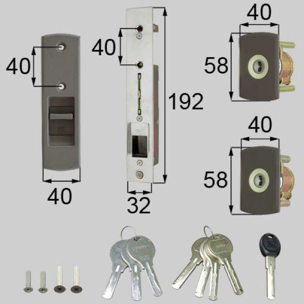 LIXIL・トステム 戸先内外錠と召し合せ外錠 玄関引戸部品 [DTVZ5323] kenz-