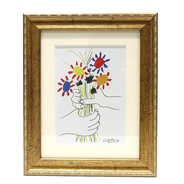 アートフレーム ピカソ「花束を持つ手」名画 アートフレーム インテリア 壁掛け 絵画 アート MW-02413 額入り ミュージアムシリーズ おし