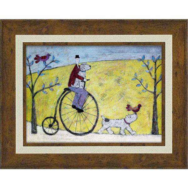 アノラ スペンス ワンコを抱えてくるりんと アートフレーム 絵画 額付き AS-07514 送料無料 壁掛け 犬 アニマル 動物 アート おしゃれ