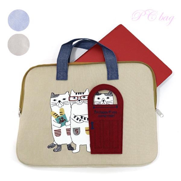 パソコンバッグ kusuguru PCケース 13インチ 23-6017 猫 ねこ