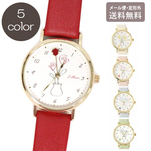 腕時計 レディース フラベ JN051 定形外 送料無料 時計 秒針 花柄 花
