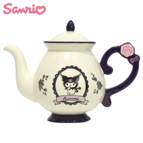 サンリオ ティーポット フラワーレトロ クロミ SAN4355 SANRIO 600ml ポット 急須 送料無料 茶こし付き グッズ かわいい