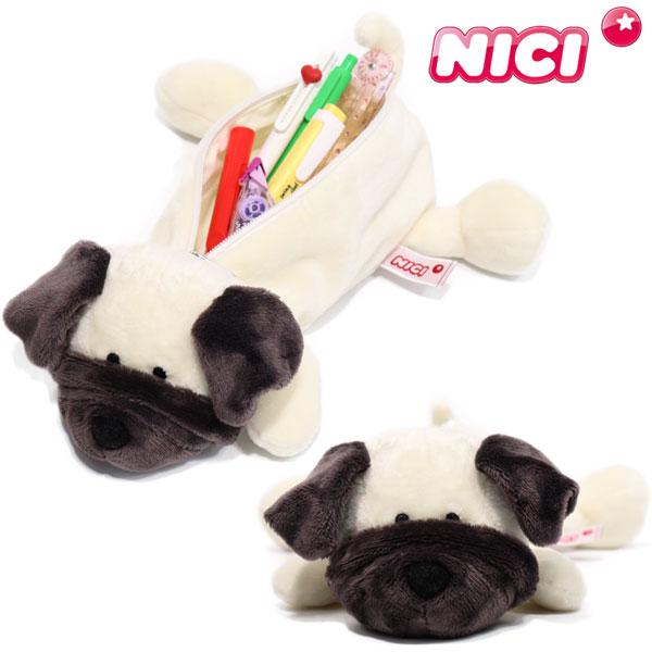 NICI パグ フィギアポーチ 定形外 送料無料 ニキ 犬 ドック 筆箱 筆記用具 ペンケース ポーチ ぬいぐるみ 学校 動物