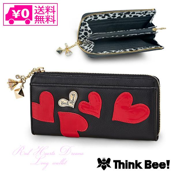 momo   新品・未使用シンクビー！  レッドハーツドリームスＬ型長財布 送料無料 Think Bee! レッドハーツドリームス L型 長財布 A001135