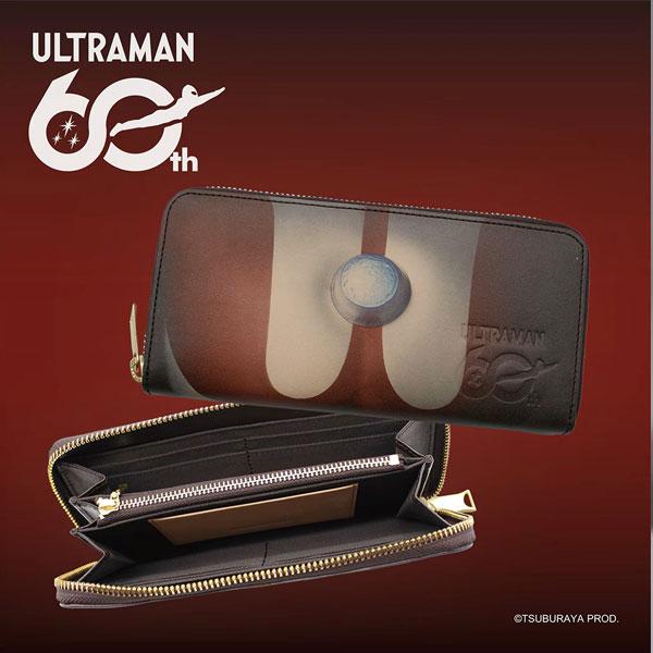 ウルトラマン 60周年記念 本革 長財布 um-001 送料無料ラウンドファスナー 牛革 ヌメ革 財布 インクジェットプリント メンズ レディース