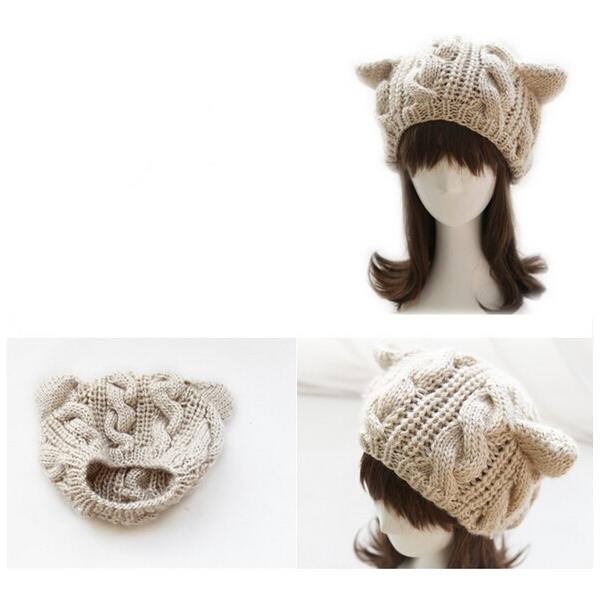 レディースネコ耳ベレー帽 ニット帽 ケーブル編み レディース帽子 ニットキャップ ベレー帽 ニット帽 Buyee 日本代购平台 产品购物网站大全 Buyee一站式代购 Bot Online