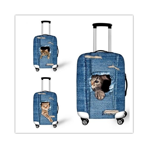 旅行用品 スーツケースカバー 個性的 3Dペット 犬 Dog 猫 Cat カワイイ
