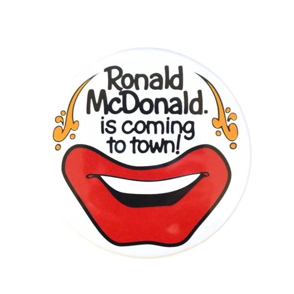 缶バッチ #CB094 McDonald's ドナルド Ronald Coming / 缶バッジ 直径3cm アメリカン雑貨 マクドナルド