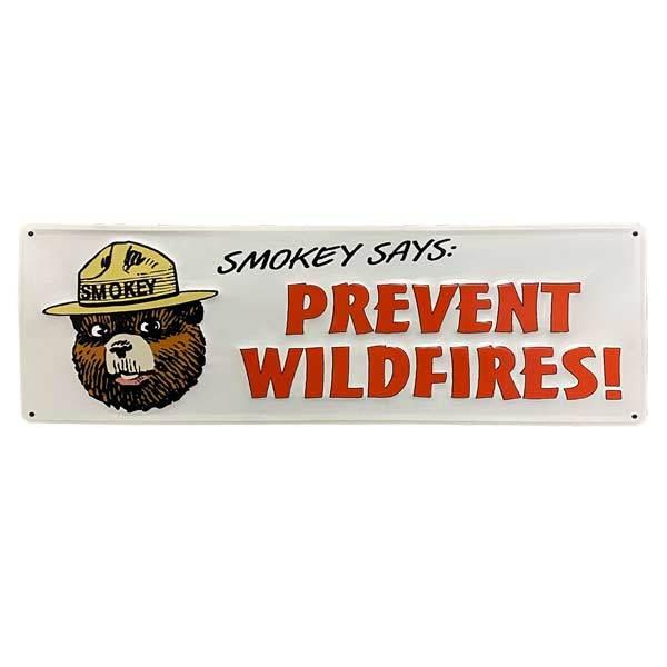 エンボス看板 スモーキーベア L Smokey Bear 山火事防止 看板 アメリカン雑貨