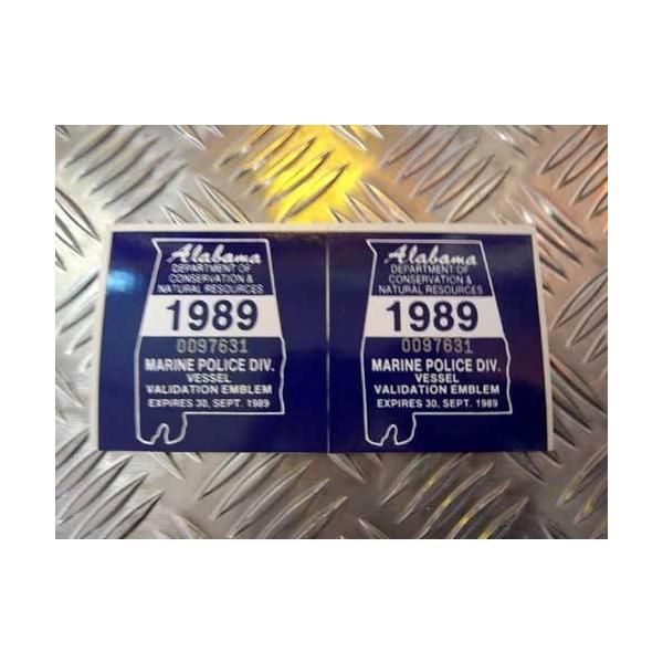 Ao}B {[gp ԌXebJ[ 2Zbg 1898N ALABAMA Boat Registration AJG AJG