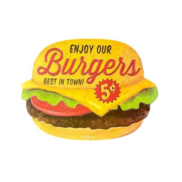 エンボス 看板 ビッグ TINサイン BURGER ハンバーガー BIG TIN SIGN