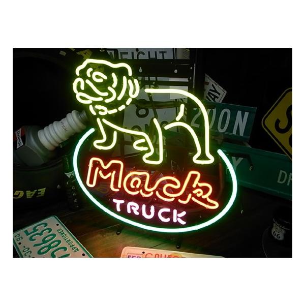 ネオンサイン Mack TRUCK ブルドッグ ネオン管 ネオンライト 店舗照明 ガレージ アメリカン雑貨