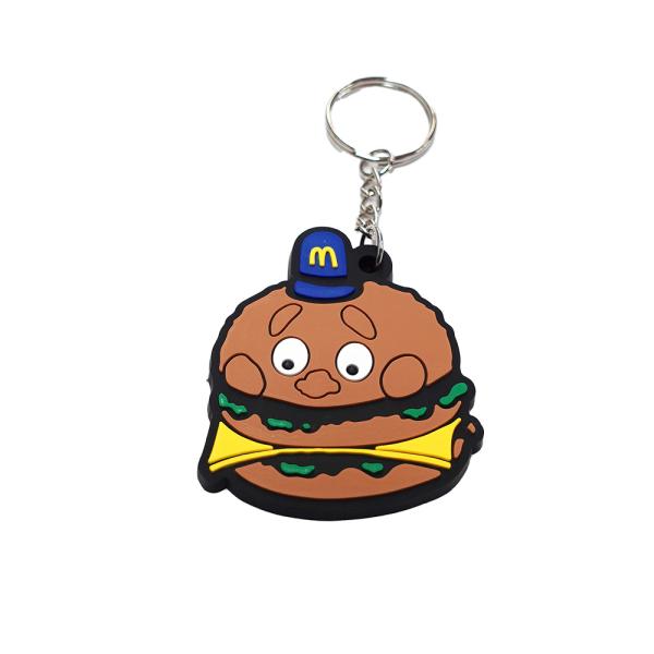 ラバーキーホルダー McDonald's ビックマックポリス FACE マクドナルド　 (5.1x5.7cm) キーリング アメリカン雑貨 LACMC2008ACC