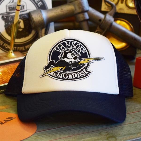 AMERICAN MESH CAP： FELIX VANSON THUNDER（NAVY） /フェリックス メッシュキャップ 帽子 アメリカン雑貨 CHOPPERS