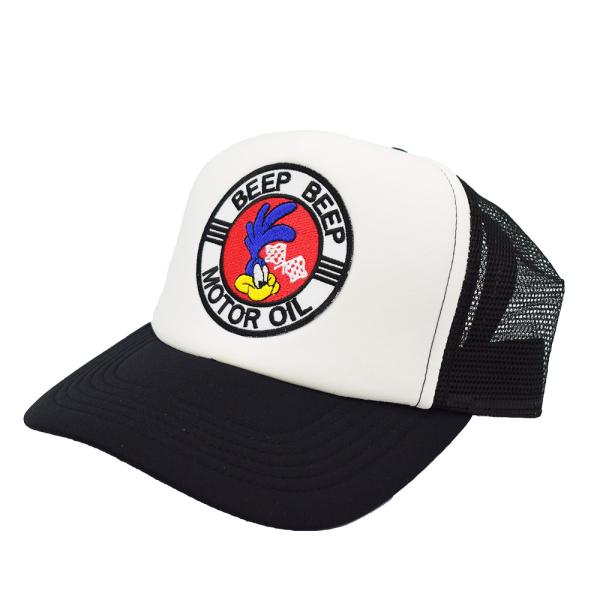 アメリカンレーシング メッシュキャップ Road Runner MOTOR OIL（BLACK) メンズ レディース ファッション 帽子