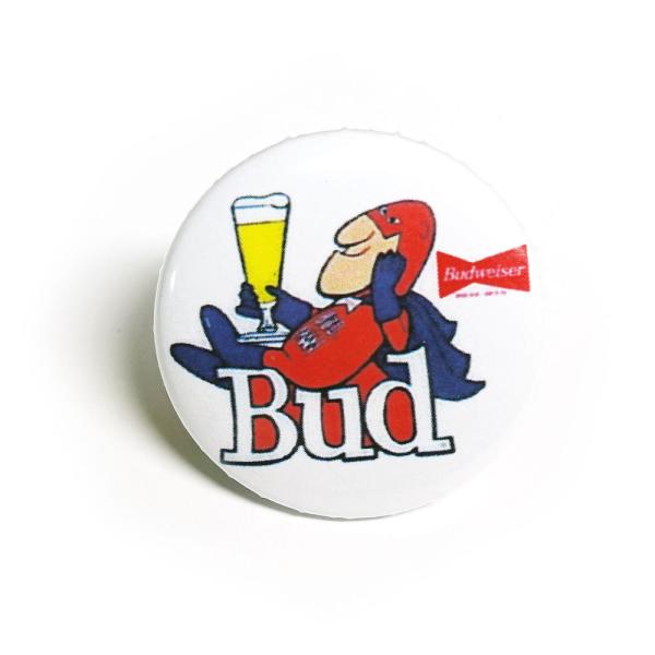 缶バッチ #CB026 BUDWEISER BUD MAN バドワイザー バドマン Bud
