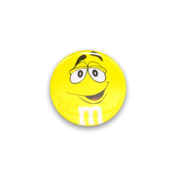 缶バッチ #CB072 M&M YE エムアンドエム　黄/ 缶バッジ 直径3cm アメリカン雑貨