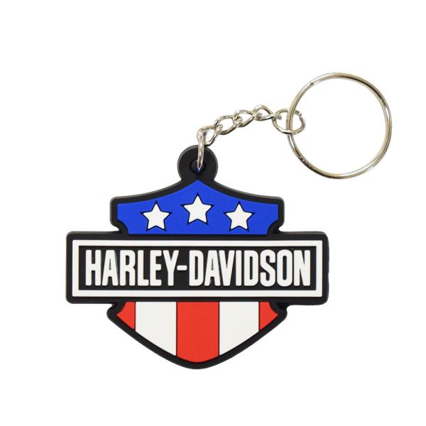 【メール便可】ラバー キーホルダー Harley-Davidson ハーレーダビッドソン / キーリング アメリカン雑貨