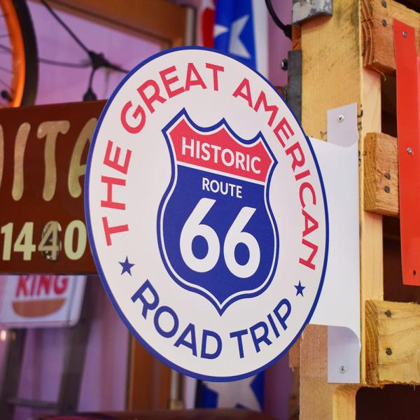 ROUTE66 フランジ 看板 サイン ルート66 両面看板 アメリカン雑貨