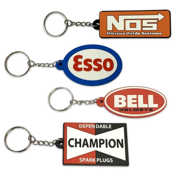 アメリカンラバーキーホルダーお得な4個セットG / NOS ESSO BELL CHAMPION アメリカン雑貨