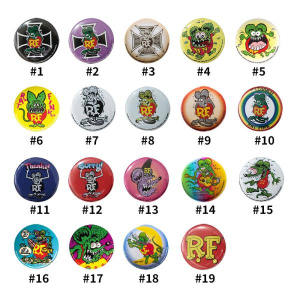 えらべる RAT FINK 缶バッチ 5個セット / 缶バッジ 直径3.0cm ラットフィンク アメリカン雑貨 CHOPPERS