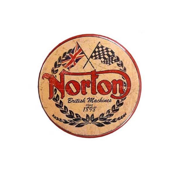 缶バッチ 大 / #12.Norton ノートン モーターサイクル アメリカン雑貨