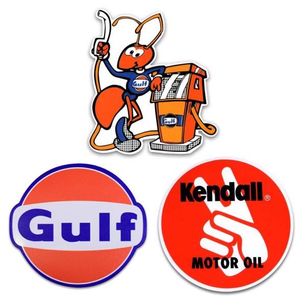 商品Ｎｏ.３７９２★メーカー色々☆Ｇｕｌｆ車セット３種類‼️計４台 20] 厳選ステッカーアソート3P【GULF ANT(8x9cm) メイン】 / ガルフ