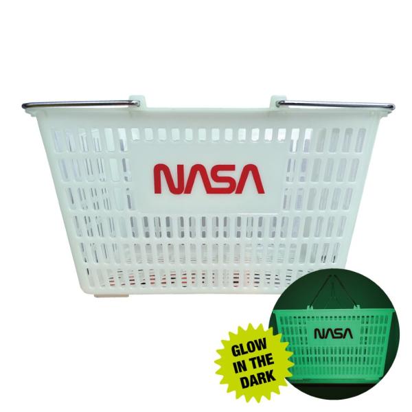 NASA 蓄光 ショッピングバスケット / 買い物かご 収納カゴ 光る バスケット 小物入れ アメリカン雑貨