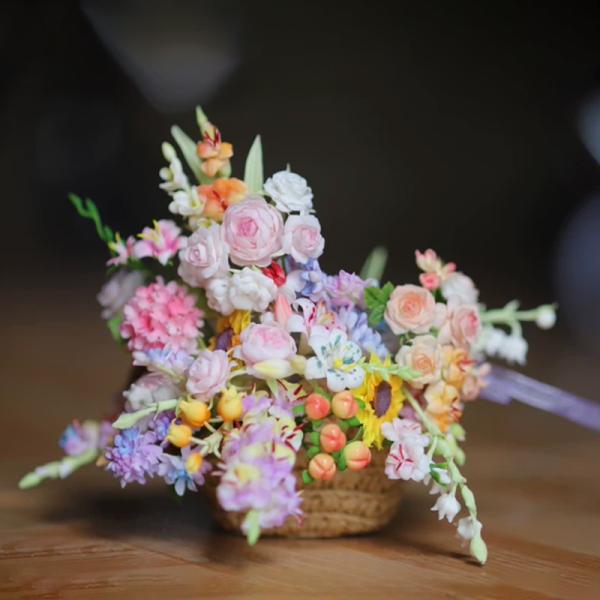 ミニチュア観葉植物 花かごで癒しのインテリア