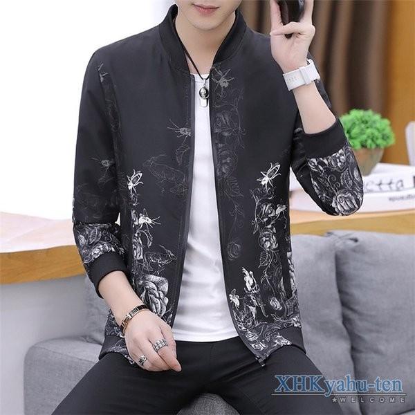 ジャケット メンズ おしゃれ ジャンパー ブルゾン スタジャン カジュアルジャケット スリム アウター 花柄 Akvot8eq 長楽ストア 通販 Yahoo ショッピング