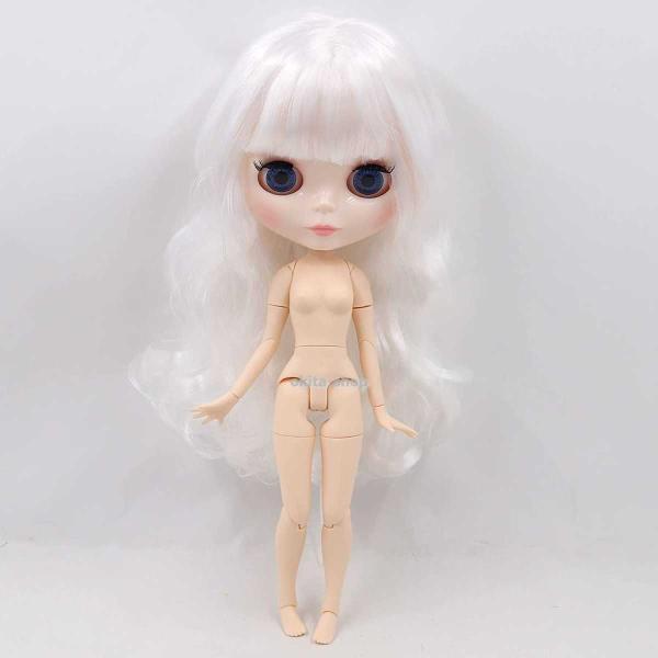 アイシー人形1/6 30cm bjd,白い髪,光沢のある顔,マット,裸の顔,大きな