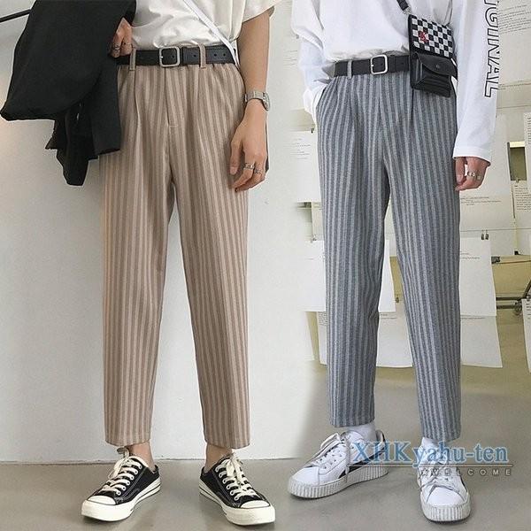 ストライプパンツ チノパン メンズ ボトムス スラックス ゆったり カジュアルパンツ ストライプ柄 夏物 おしゃれ Dbf4rxl3 長楽ストア 通販 Yahoo ショッピング