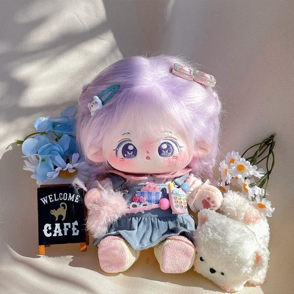 20cm 着せ替えぬいぐるみ 無属性 着せ替え人形 紫の髪と紫の目女の子