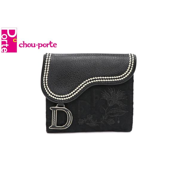 クリスチャンディオール Christian Dior 二つ折り財布 レディース トロッター フラワー刺繍 キャンバス レザー ブラック 中古良品 Buyee Buyee Japanese Proxy Service Buy From Japan Bot Online