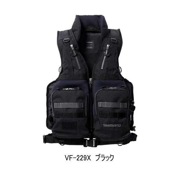 SHIMANO ロックショアタフベストVF-229X シマノ ロックショアタフベスト FREE ブラック VF-229X - 釣具の