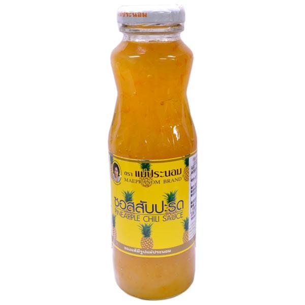 【横浜中華街　超級市場】（世界の調味料）パイナップルチリソース300mlパイナップル風味のチリソースです。タイ料理に欠かせない甘酸っぱい調味料で、生春まきの漬けダレや炒め物などに【商品詳細】・名　称　チリソース風調味料・原材料　砂糖、パイナ...