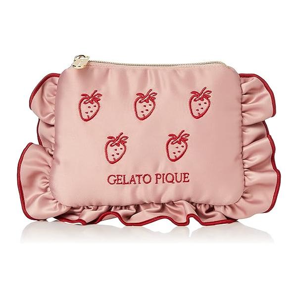 2点セット　ジェラートピケ　ストロベリー　シュシュ　ポーチ　PNK choumart_gq192
