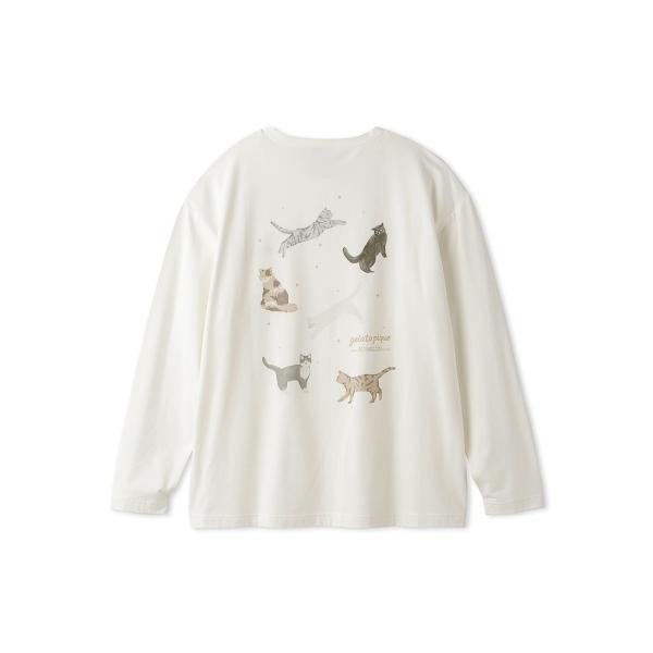 gelato pique 猫イラスト スウェットセット 130-150cm gelato pique ジェラートピケ ネコ柄 ワンポイントロンT